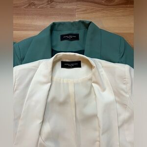 Bundle of 2 Cropped Akira blazers in Cream and Light Turquoise